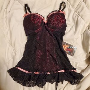 Wicked  hot pink & black lingerie